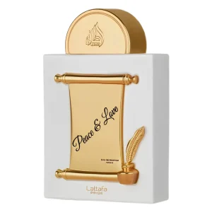 Lattafa Pride Peace & Love Eau de Parfum 100ml – Perfume floral frutal oriental para mujer, elegante y duradero.