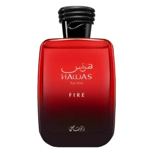 Perfume Hawas Fire Rasasi unisex 100ml acuático ambarado